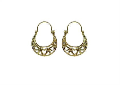 Gold Plated | Basket Hoop Earrings